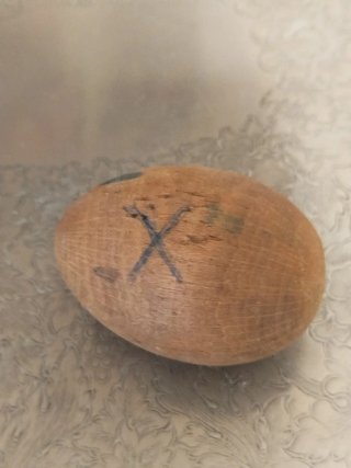3 Huevos de Madera Vintage Costura