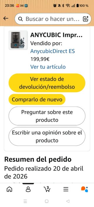 Lote Impresora Resina Anycubic Photon mono 4