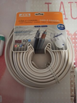 Cable Coaxial Blanco AXIL 25m