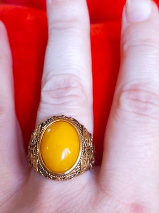 Anillo piedra amarilla
