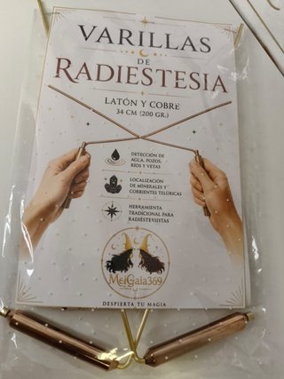 Varillas Radiestesia Latón y Cobre 34cm