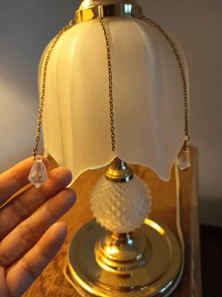 Lámpara Vintage Cristal y Latón Dorado