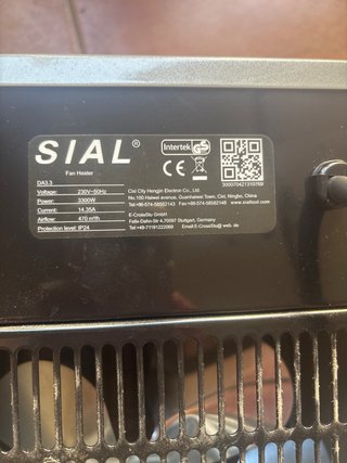 Estufa SIAL 3.3 Kw Frío/Calor