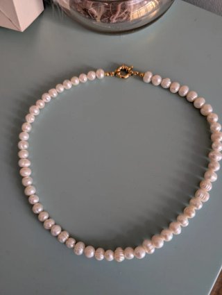Collar Perlas Cultivadas Agua Dulce Cierre Dorado