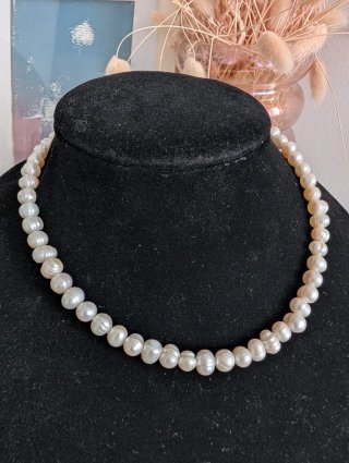 Collar Perlas Cultivadas Agua Dulce Cierre Dorado