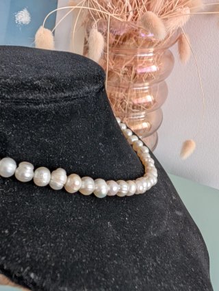 Collar Perlas Cultivadas Agua Dulce Cierre Dorado
