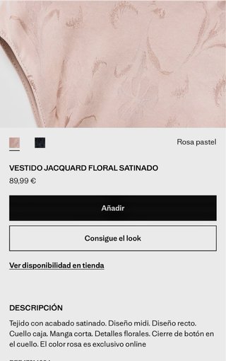 Vestido Midi Jacquard Rosa Talla L