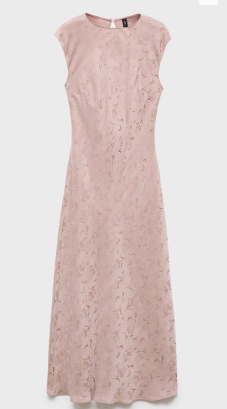 Vestido Midi Jacquard Rosa Talla L