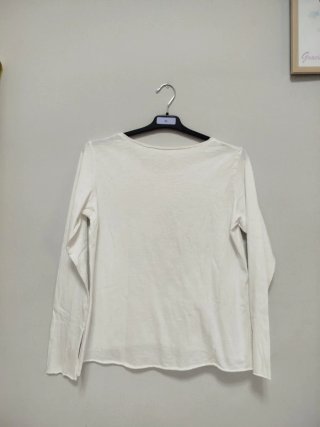 Camiseta blanca corazón brillos talla XL