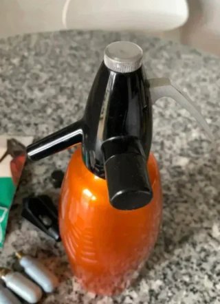 Sifón soda vintage años 70 naranja | Nuevo