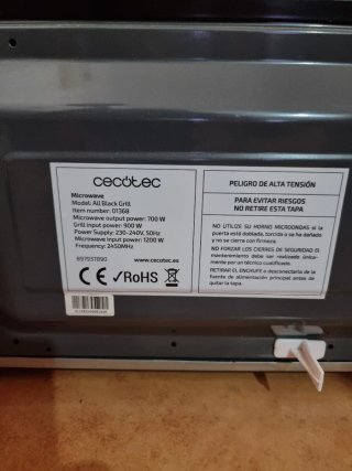 Microondas Grill Cecotec Negro