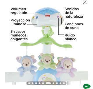 Móvil Cuna Fisher Price 3 en 1 Proyección