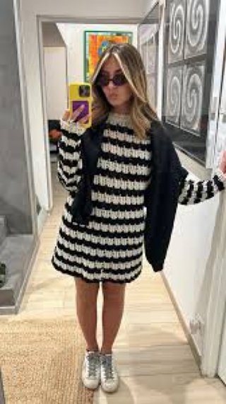 Vestido de punto Zara rayas L