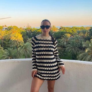 Vestido de punto Zara rayas L