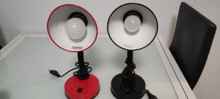 2 Lámparas Escritorio Roja y Negra