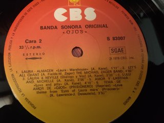 Ojos / Eyes of Laura Mars BSO Vinilo LP