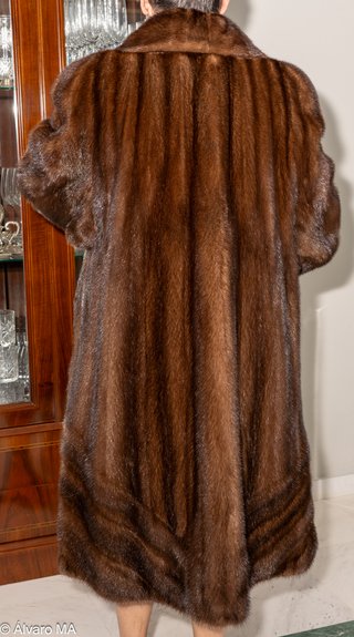 Cappotto in pelo naturale marrone taglia unica