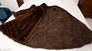 Cappotto in pelo naturale marrone taglia unica