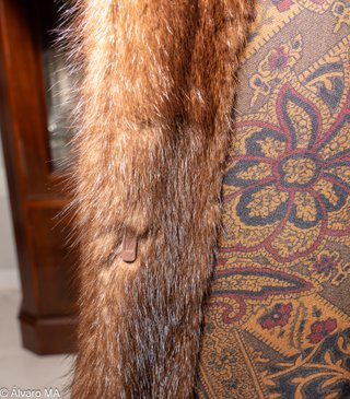 Cappotto in pelo naturale marrone taglia unica