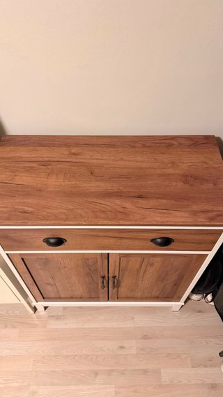 Mueble aparador auxiliar madera y acero como nuevo