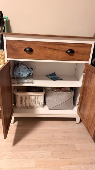 Mueble aparador auxiliar madera y acero como nuevo