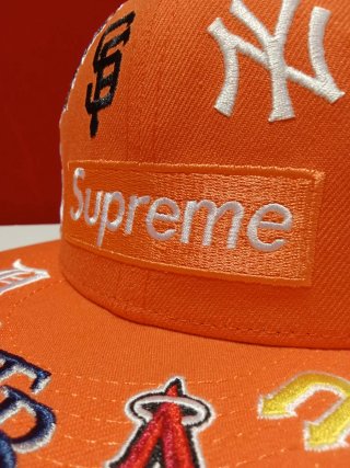 Gorra Supreme New Era Naranja Talla 7.3/8