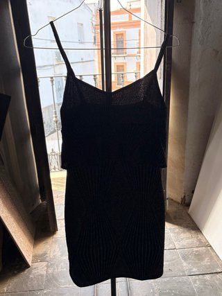 Vestido fiesta negro y dorado