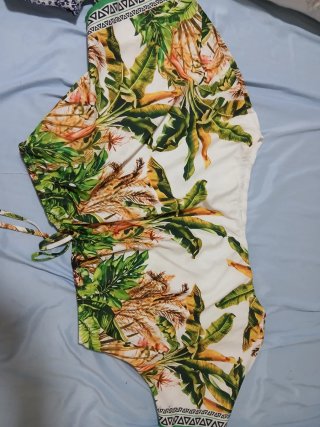 Pantalones anchos estampado tropical