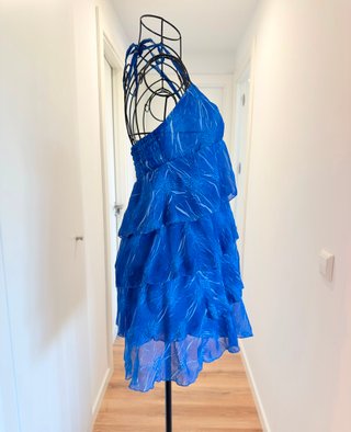 Vestido azul volantes Talla 42