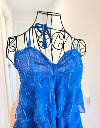 Vestido azul volantes Talla 42