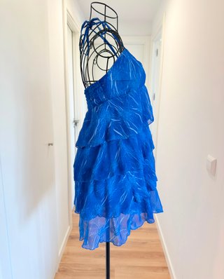 Vestido azul volantes Talla 42