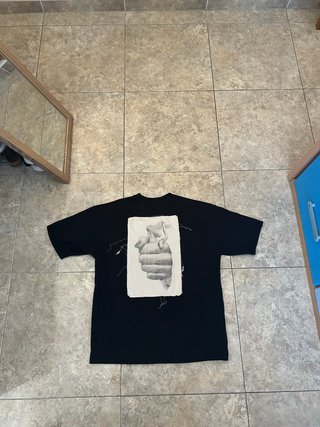 Camiseta Pull&Bear hombre negra- Estampado gráfico