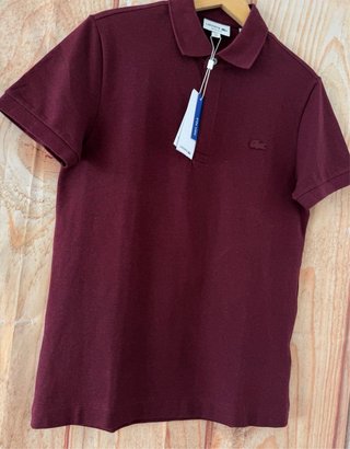 Polo Lacoste paris color burdeos jaspeado original