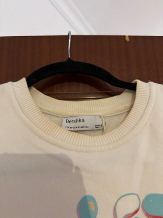 Sudadera Bershka Beige Multicolor Estampado Setas