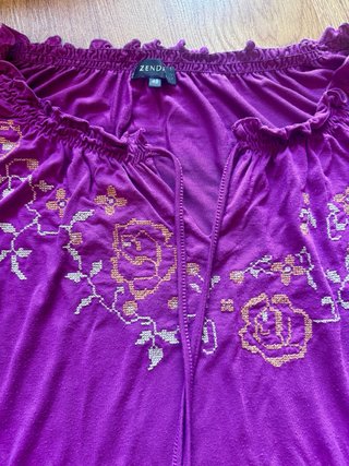 Túnica/blusa boho Zendra morada talla 46