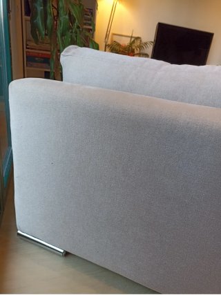 Sofá Chaise longue beige de tela