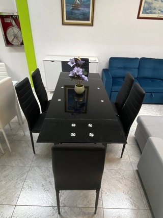 Mesa comedor vidrio + 6 sillas NUEVO