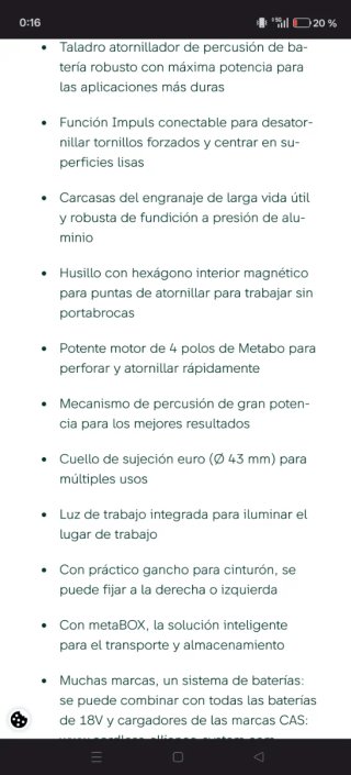 Metabo Taladro y Llave Impacto 18V