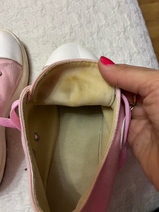 Zapatillas lona rosa con cordones