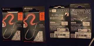 Anzuelos Caperlan N°8 Negro Fluor (10 uds) 2 paq