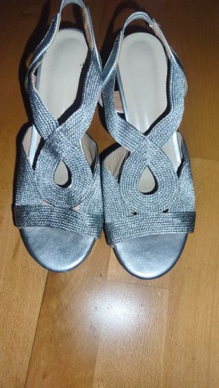 Sandalias de fiesta plateadas para mujer