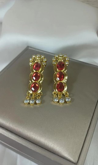 Pendientes Renacentistas Semáforo Chapado Oro