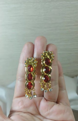 Pendientes Renacentistas Semáforo Chapado Oro