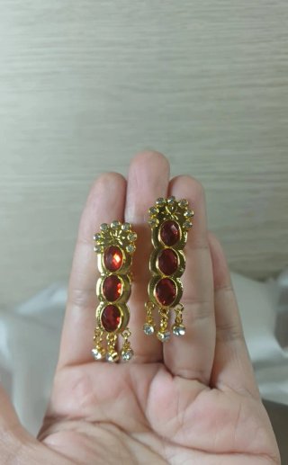 Pendientes Renacentistas Semáforo Chapado Oro