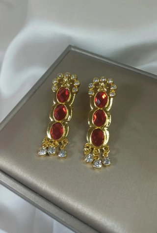 Pendientes Renacentistas Semáforo Chapado Oro
