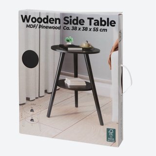 Mesa auxiliar redonda de madera