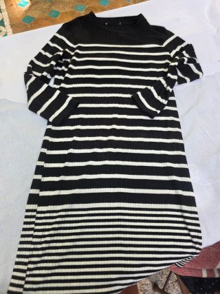 Vestido Jersey Midi Rayas