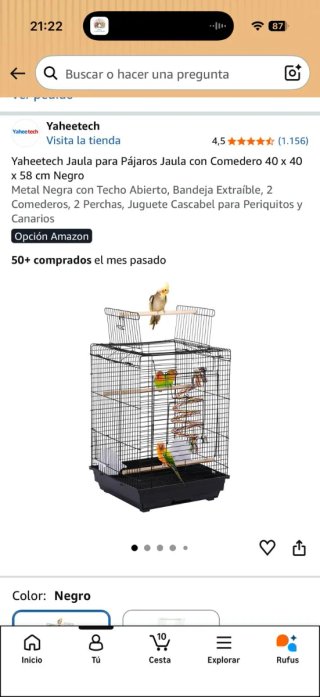 Jaula grande para pájaros/ninfas/agapornis