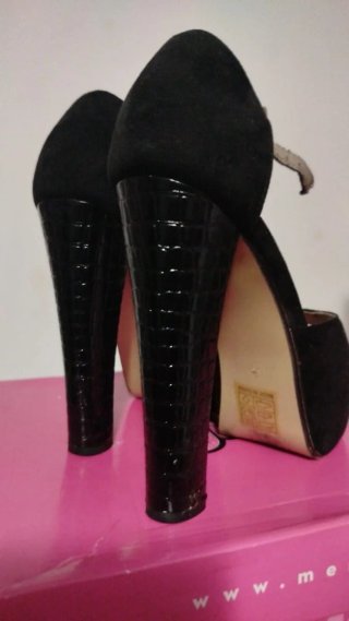 Sandalias tacón alto negras talla 36