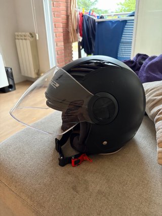 Casco Moto Abierto Negro